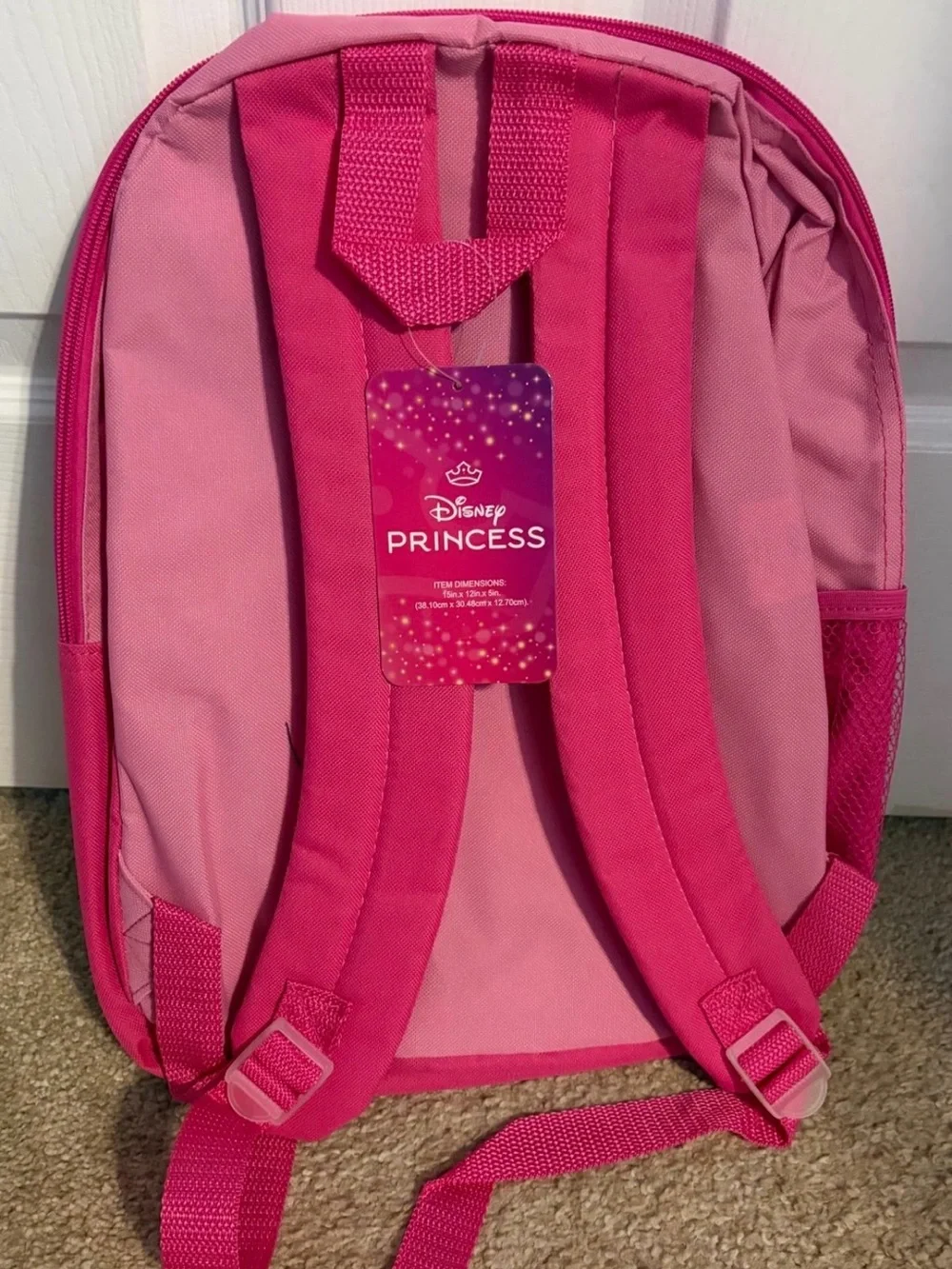 Disney Pink Backpack with Ariel, Jasmine, Cinderella & Snow White New